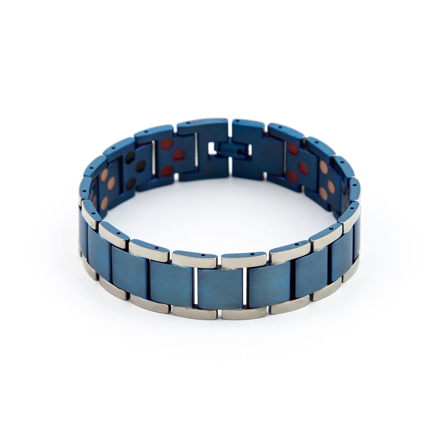 Blue Moon - Negative Ion Bracelet, Blue & Stainless Steel Plated