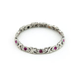 Princess Bride - Negative Ion Bracelet, Stainless Steel with Pink Crystals