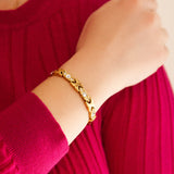 Goldie - Stainless Steel Negative Ion Bracelet, Gold Plated with Swarovski Crystals