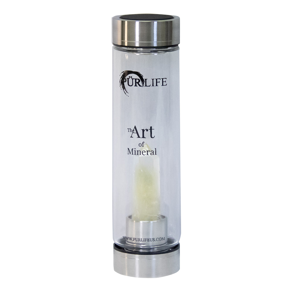 Clear Citrine Gemstone Water Bottle