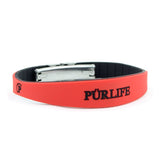 Coral Dive - Negative Ion Bracelet Coral Red & Grey Silicone