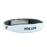 Pure - Negative Ion Bracelet Sporty White & Grey Silicone Band