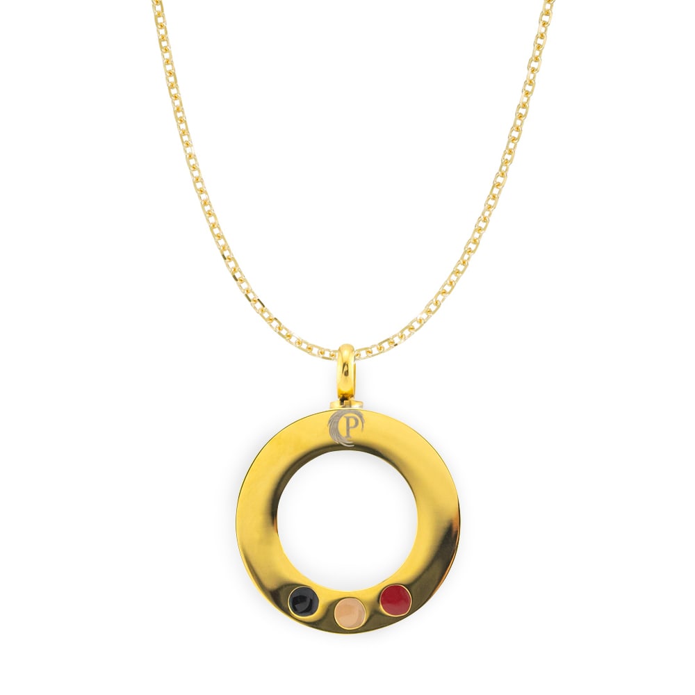 Gold Ring Negative Ion Pendant