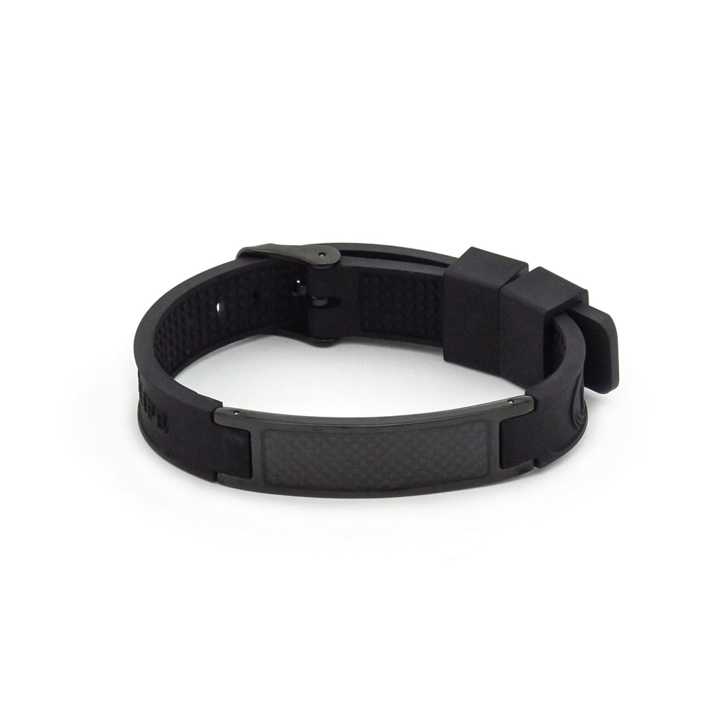 Shop Purlife Solid - Negative Ion Bracelet Black Carbon Silicone Band ...