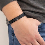 Solid - Negative Ion Bracelet Black Carbon Silicone Band